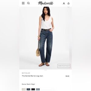 Madewell Dark Blue Women Barrel Jeans